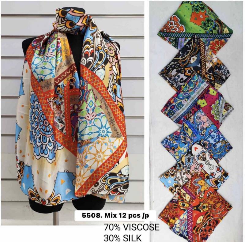 Szaliki damskie Roz Standard, Mix Kolor Paczka 12 szt